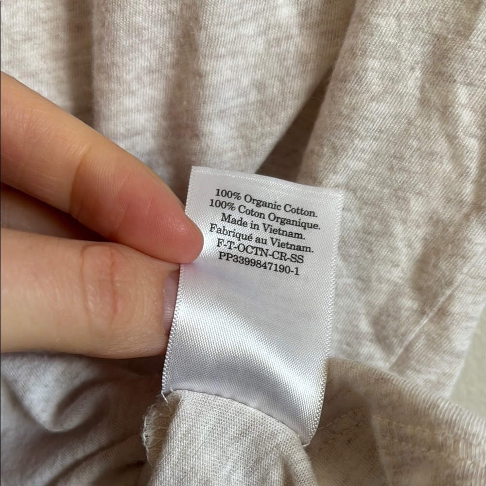 EVERLANE: 100% Organic Cotton Cream T-Shirt - Picture 4 of 4